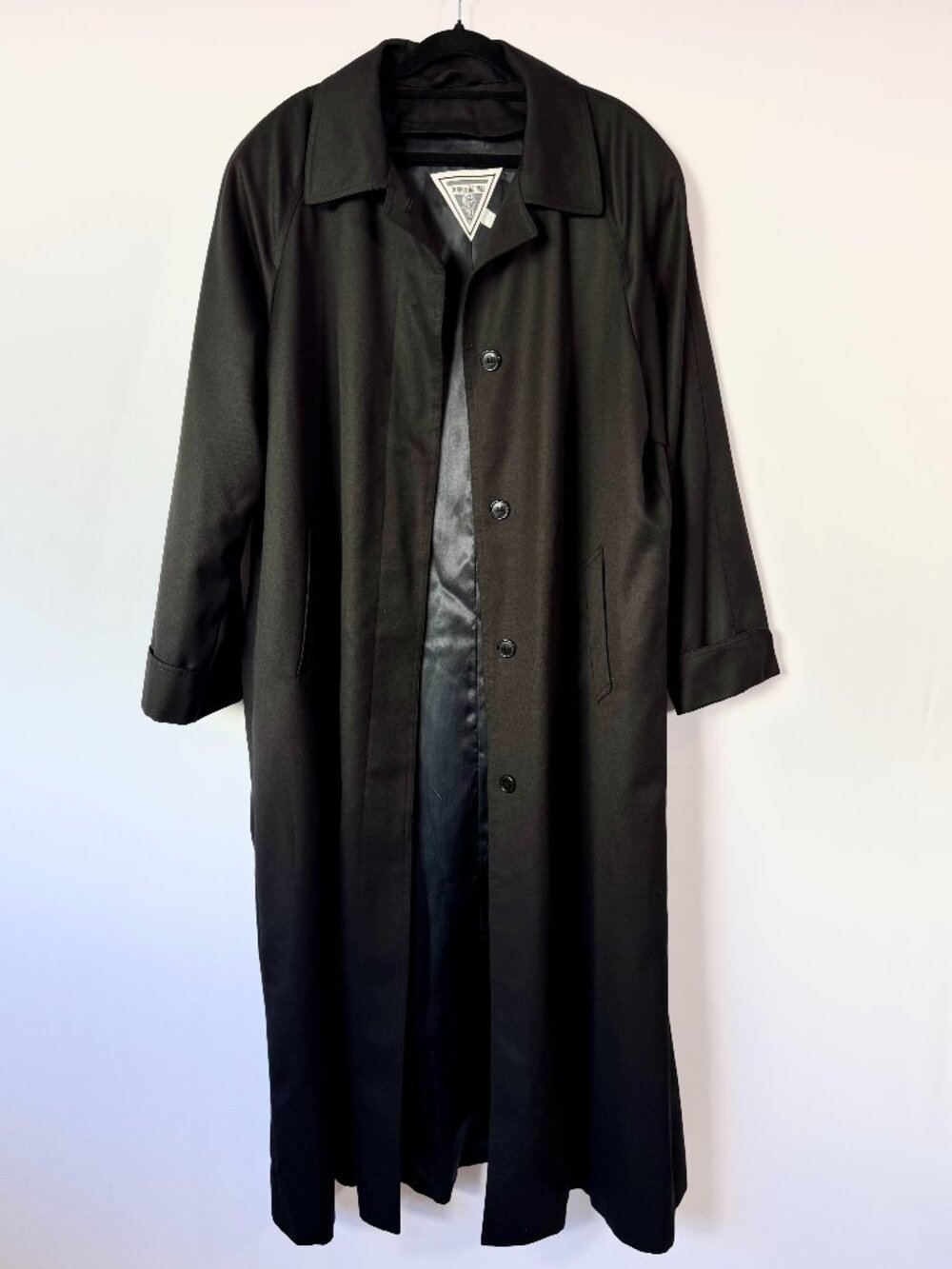 Vintage late 90s Marvin Richards Black Trench Coat - XL - Size 14 - Wool